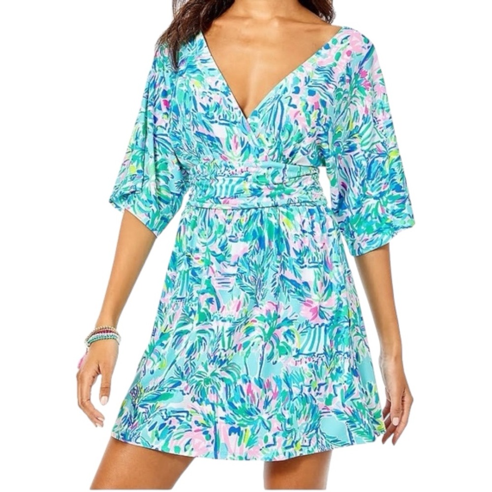 Lilly Pulitzer Blue and Pink Floral Romper